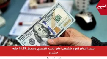 سعر الدولار اليوم ينخفض أمام الجنيه المصري ويسجل 48.55 جنيه للشراء